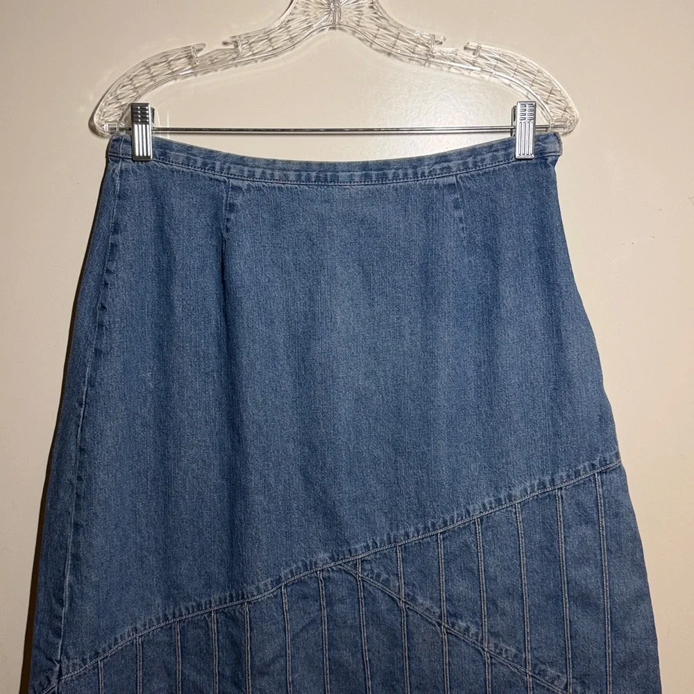 J. Jill Women’s Denim Skirt A-Line 100% Cotton